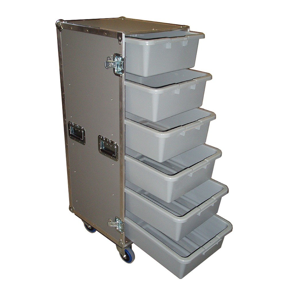 6 Large Tub Drawers 3/8" Ply ATA Case w/Lid Table/Wheels AK Flight