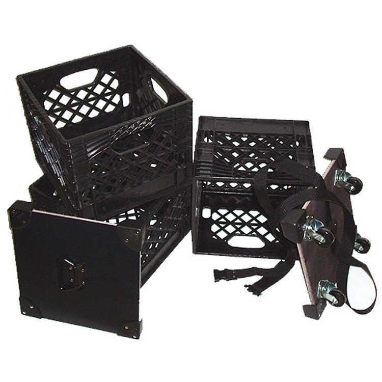 Rolling Milk Crate Stacks Black Only Ak Flight Case Industries Llc